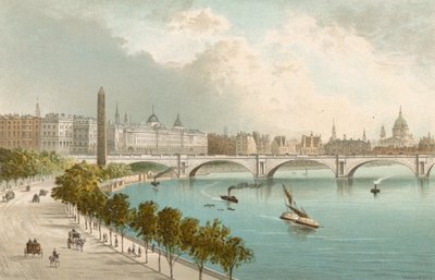 The Thames Embankment--Looking East by English School